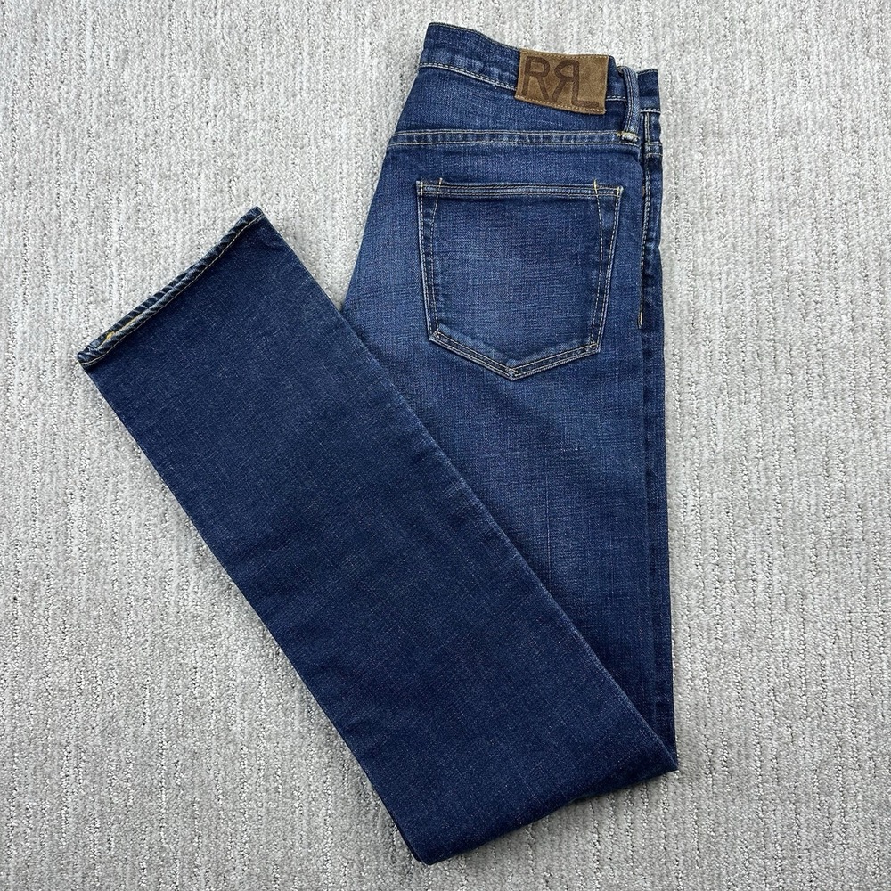 RRL Double RL Jeans Woven Japan Selvedge Denim Womens Sz 30x34 High Waist (29x34